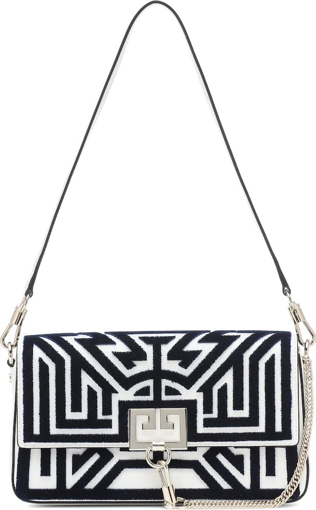 Givenchy Charm velvet and leather shoulder bag