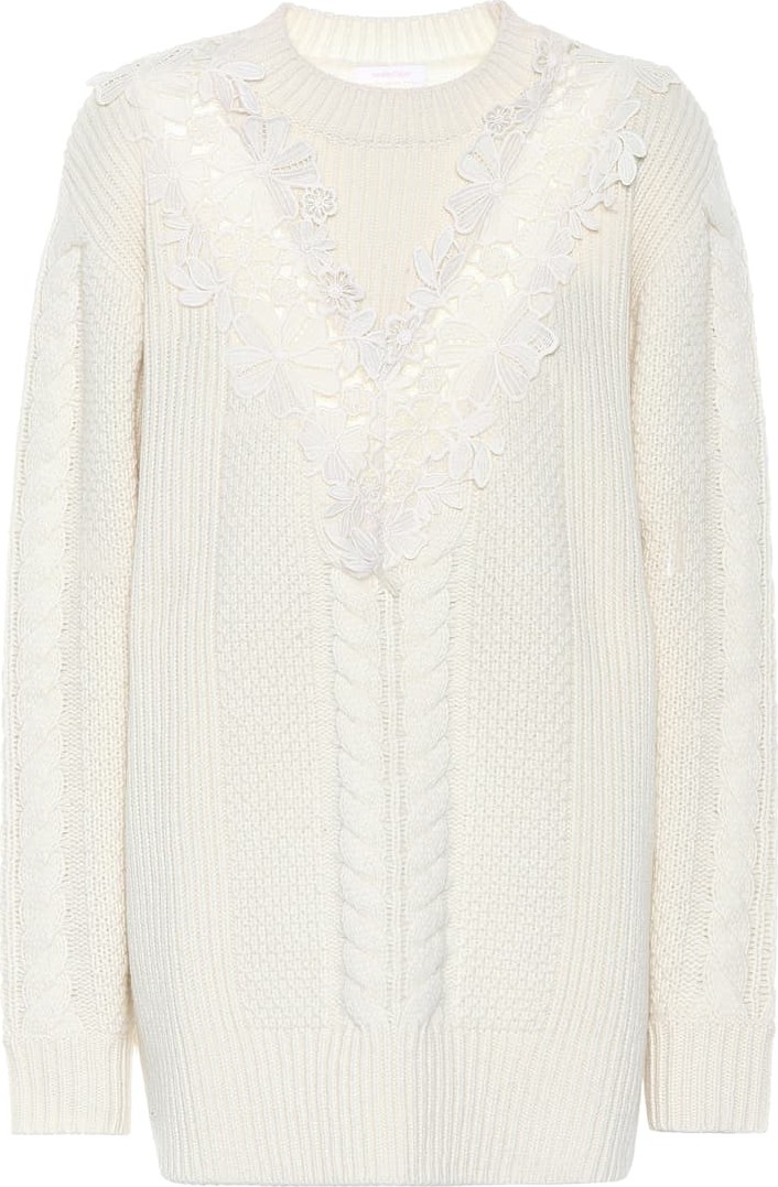 See By Chloé Embroidered wool-blend sweater