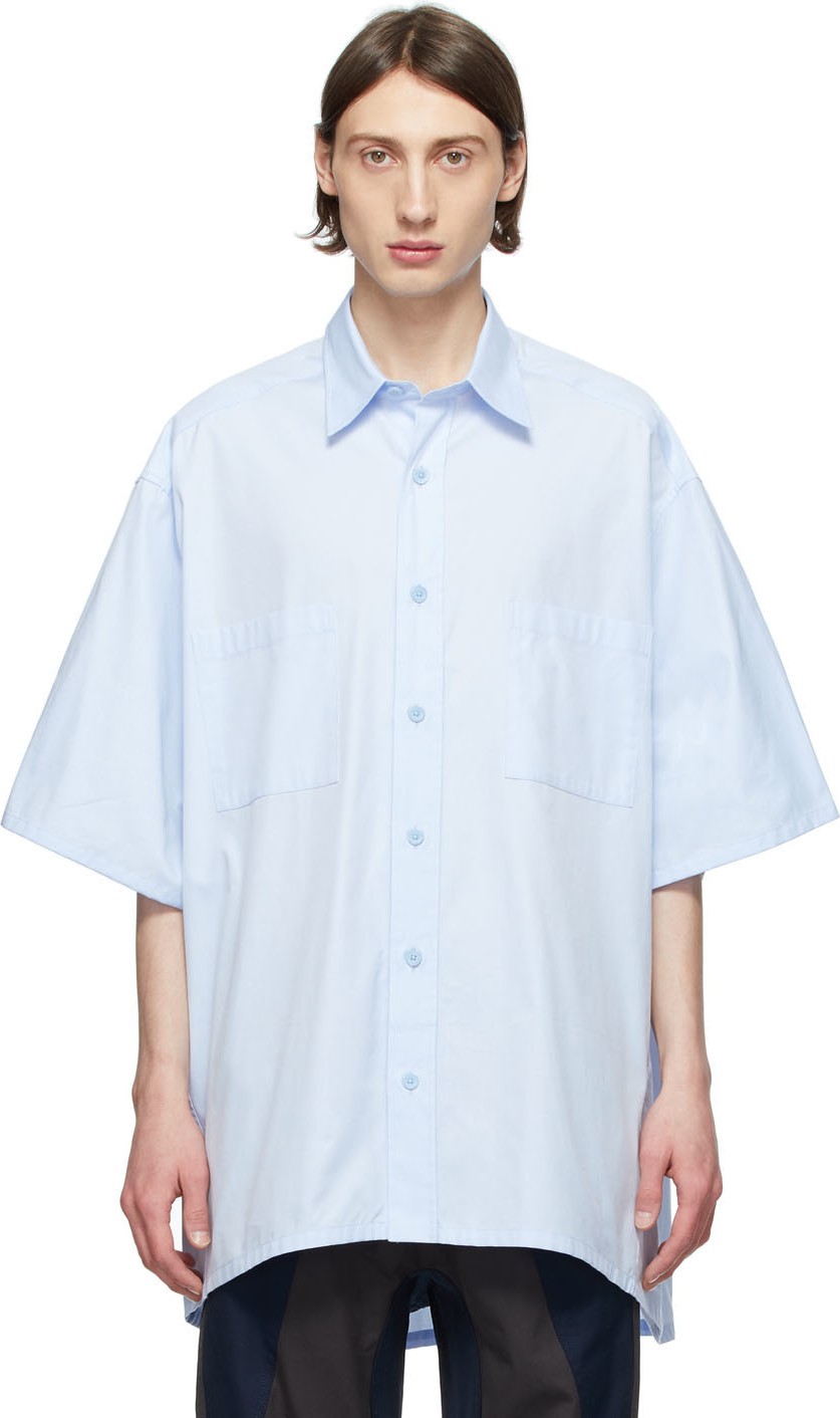 Givenchy Blue Oversize Patch Shirt