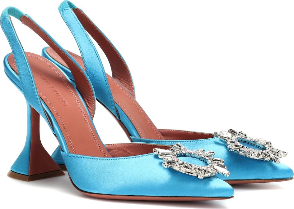 Amina Muaddi Begum 95 satin slingback pumps