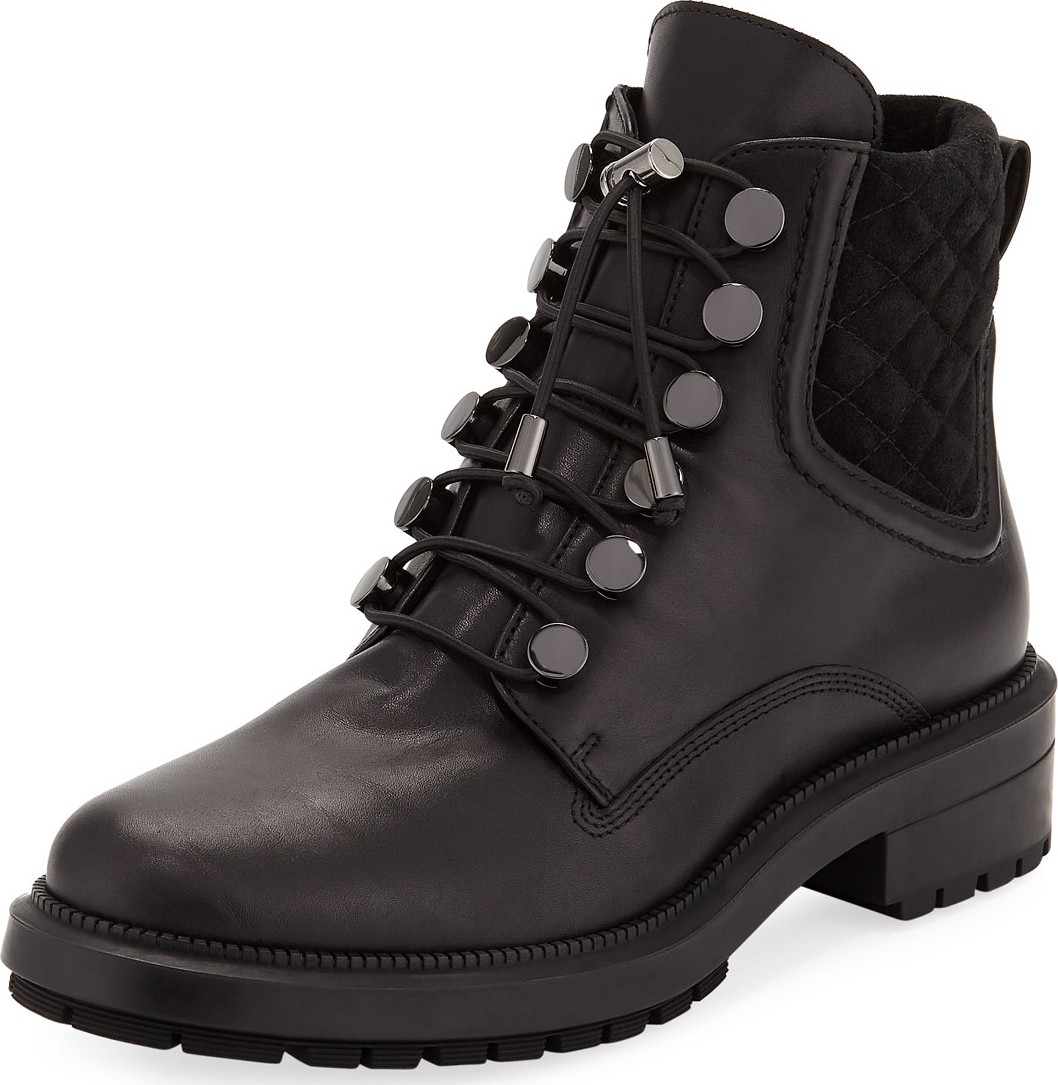 Aquatalia Linda Leather Combat Boot