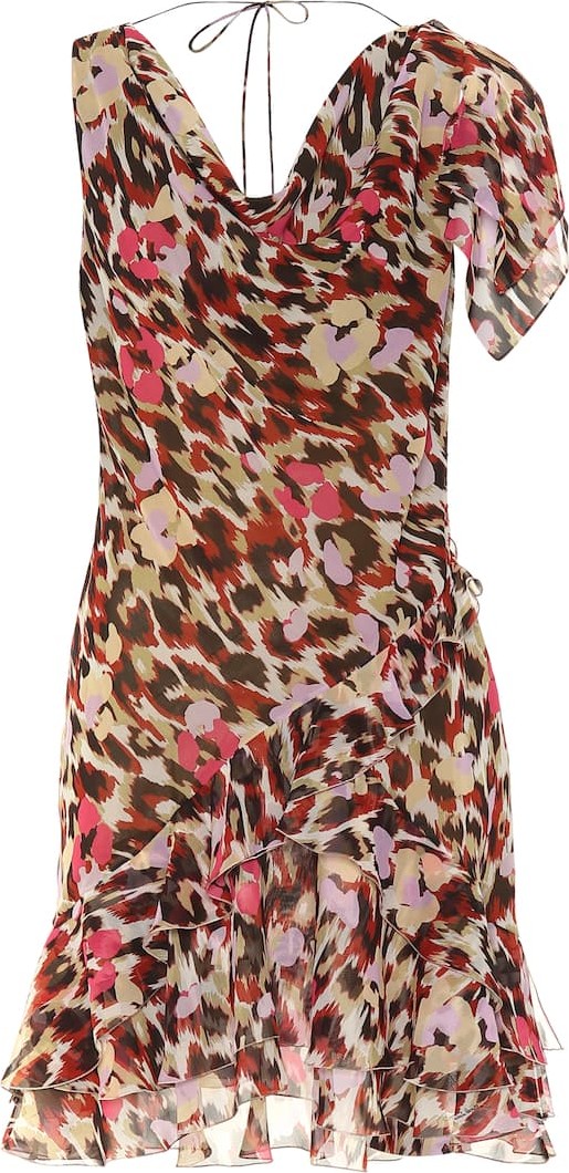Roberto Cavalli Leopard-printed silk minidress
