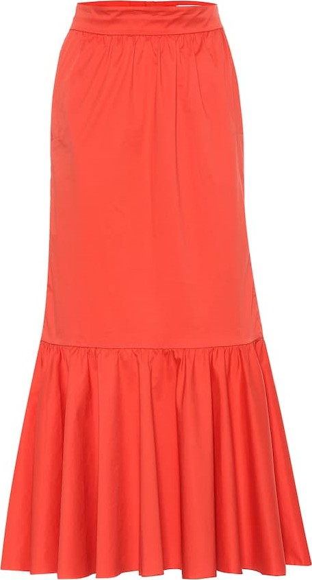 Johanna Ortiz Stretch cotton midi skirt