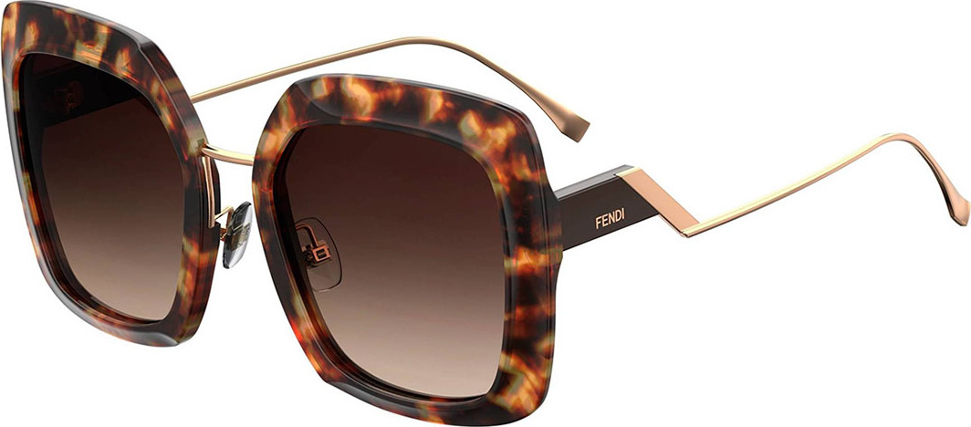 Fendi Oversized Square Acetate & Metal Sunglasses