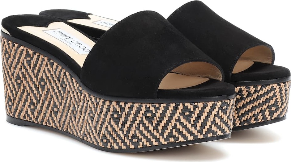 Jimmy Choo Deedee 80 suede wedge sandals