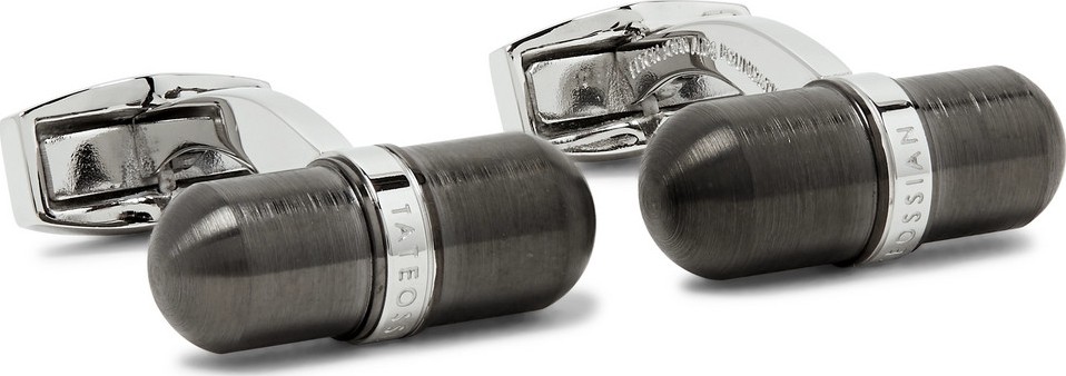 Tateossian Gunmetal-Tone Stainless Steel Cufflinks