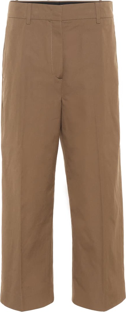 Prada Cropped high-rise cotton pants