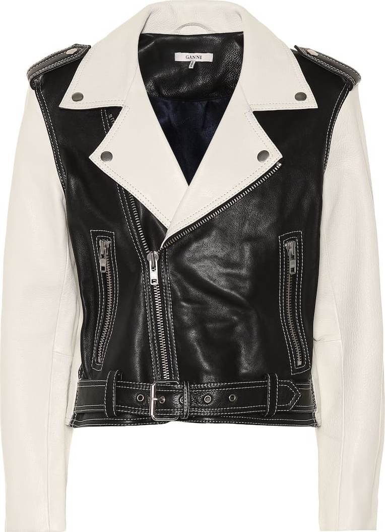 Ganni Heavy Grain leather biker jacket