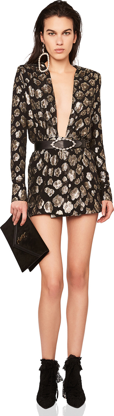 Saint Laurent Crystal Buckle Belt