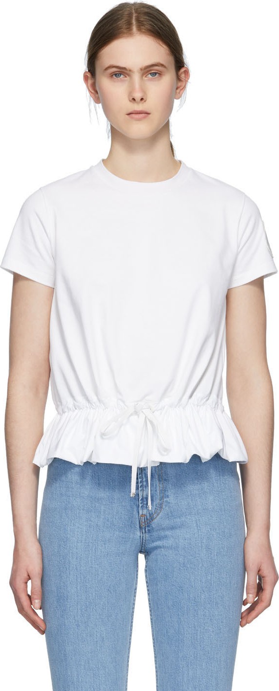 Moncler White Ruffle T-Shirt