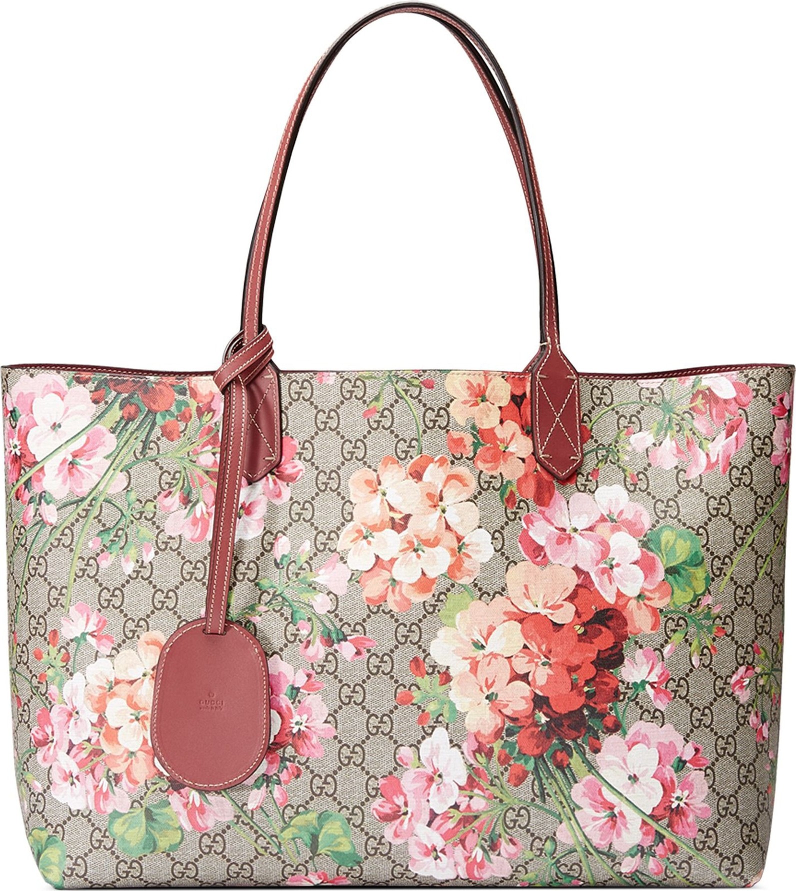 Gucci Medium GG Blooms Reversible Canvas & Leather Tote