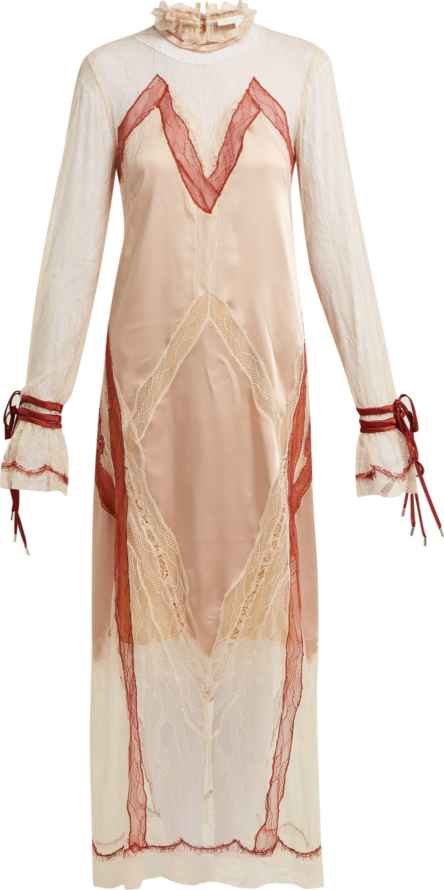 Jonathan Simkhai Lace-trimmed satin dress