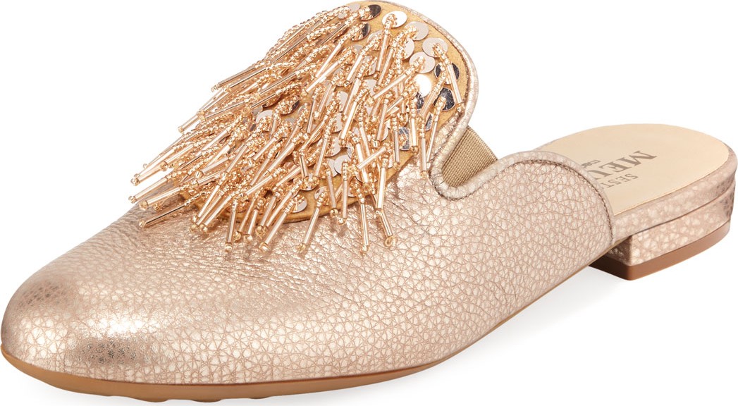 Sesto Meucci Kala Embellished Metallic Mule, Opal