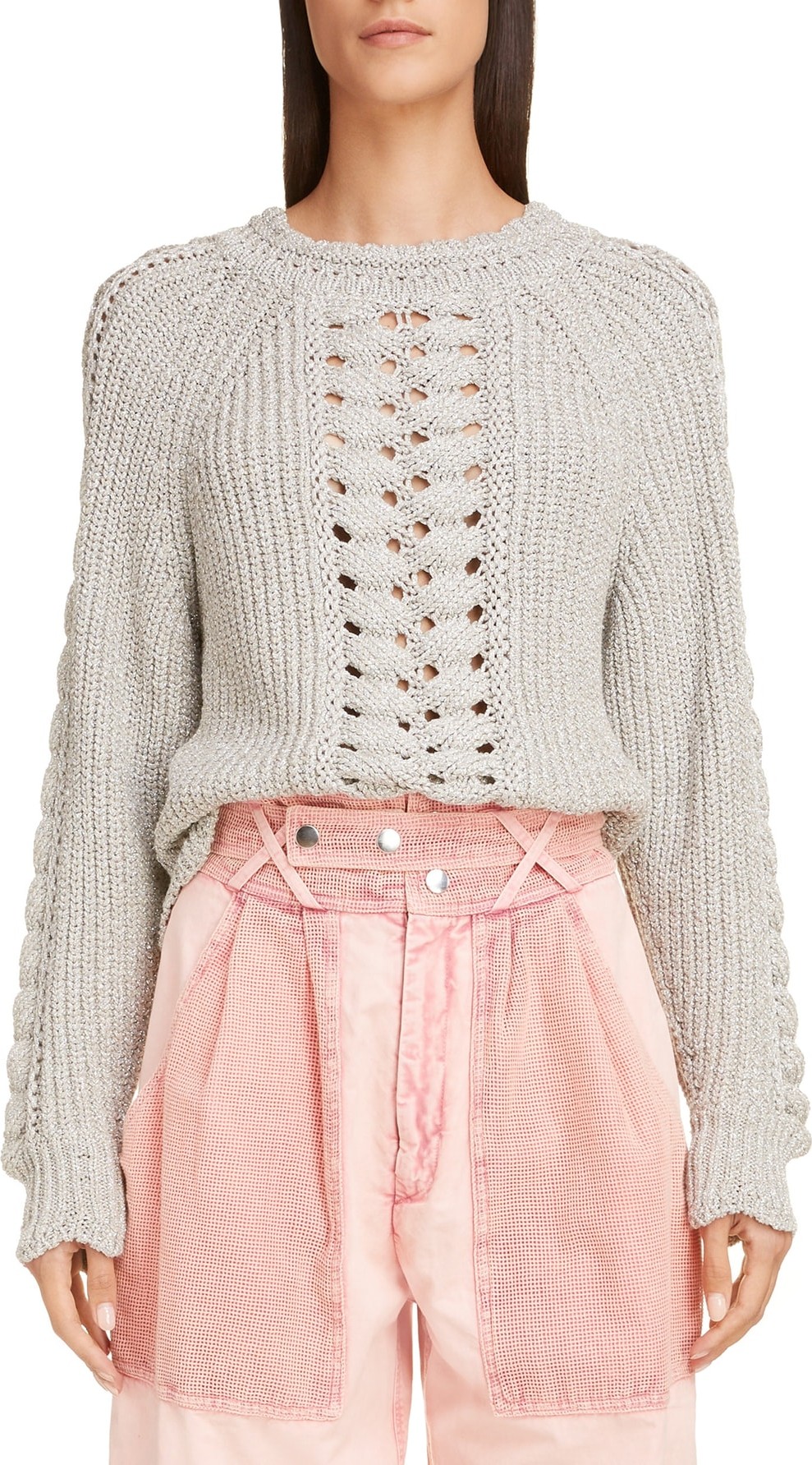 Isabel Marant Metallic Cable Knit Sweater
