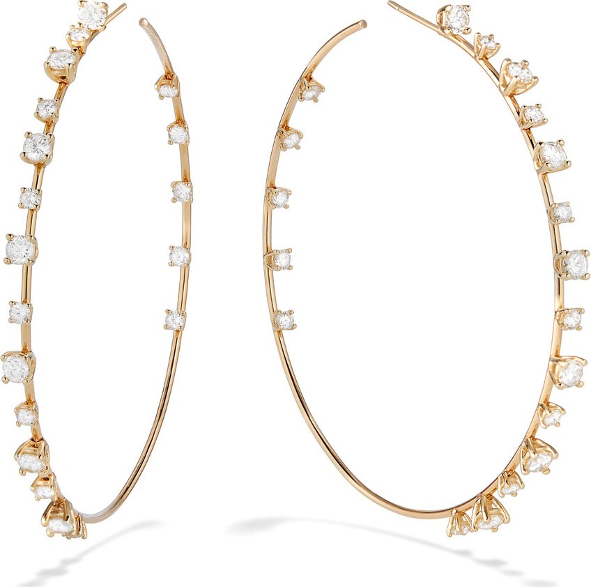 Lana 14k Mega Solo Diamond Wire Hoop Earrings