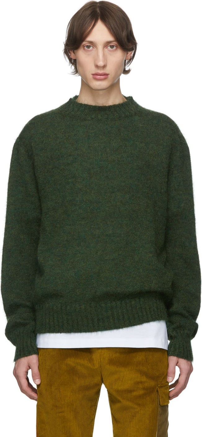 Schnayderman's Green Mohair Crewneck Sweater