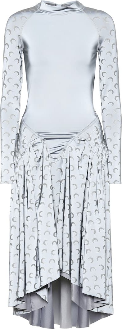 Marine Serre Printed stretch-jersey midi dress
