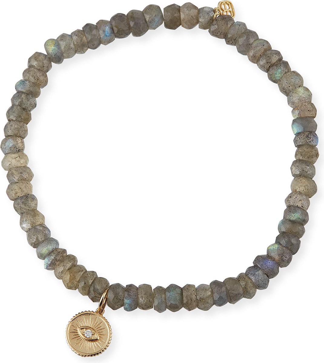 Sydney Evan 14k Diamond Eye Coin Labradorite Bracelet