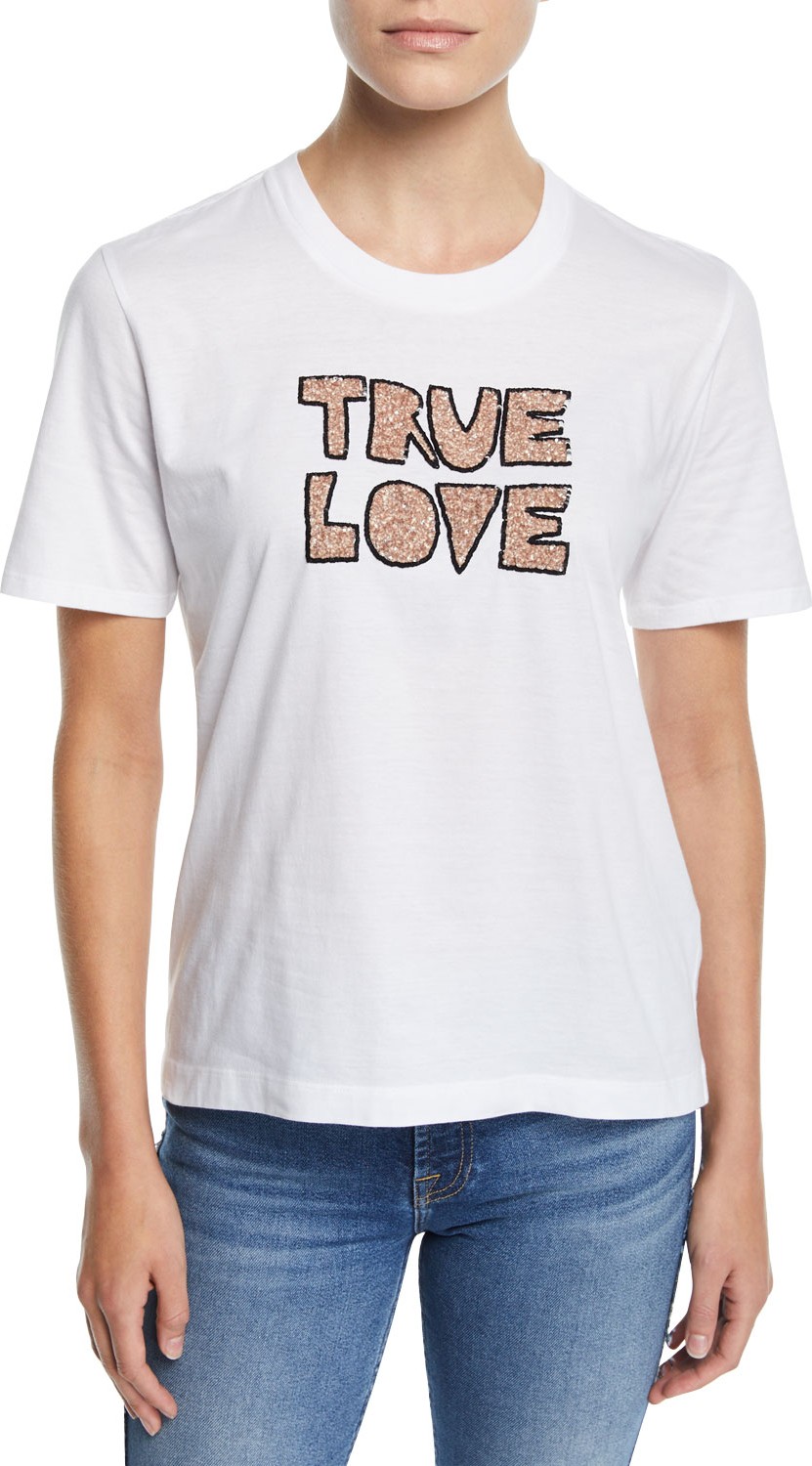 Markus Lupfer Alex Sequin True Love Cotton Tee