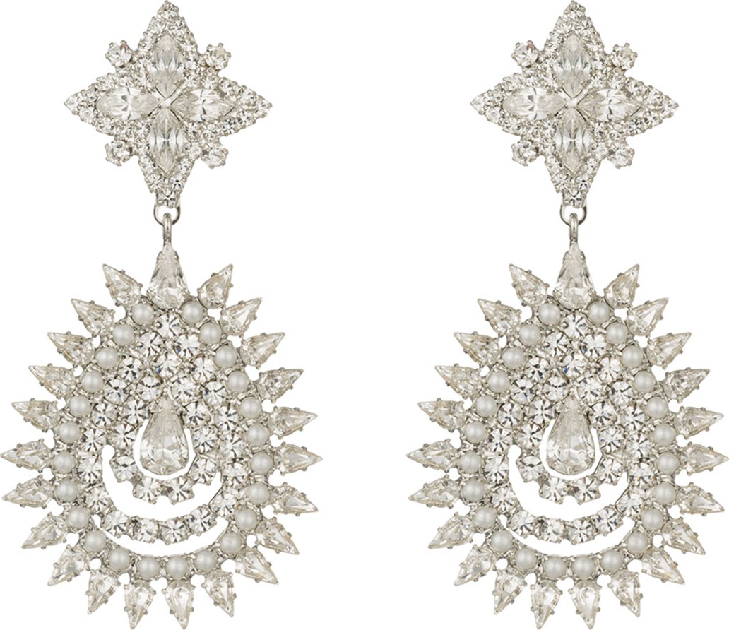 DANNIJO Lea Crystal & Pearly Statement Earrings