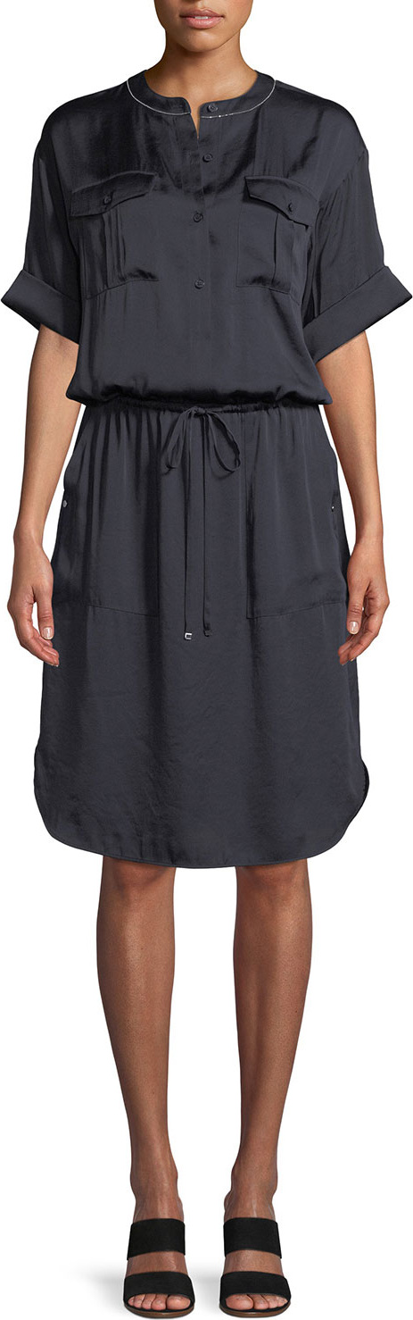 Lafayette 148 New York Benson Luminous Cloth Shirt Dress
