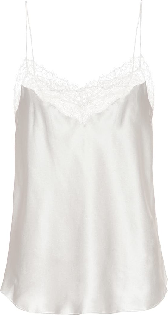 Jonathan Simkhai Lace-trimmed silk camisole