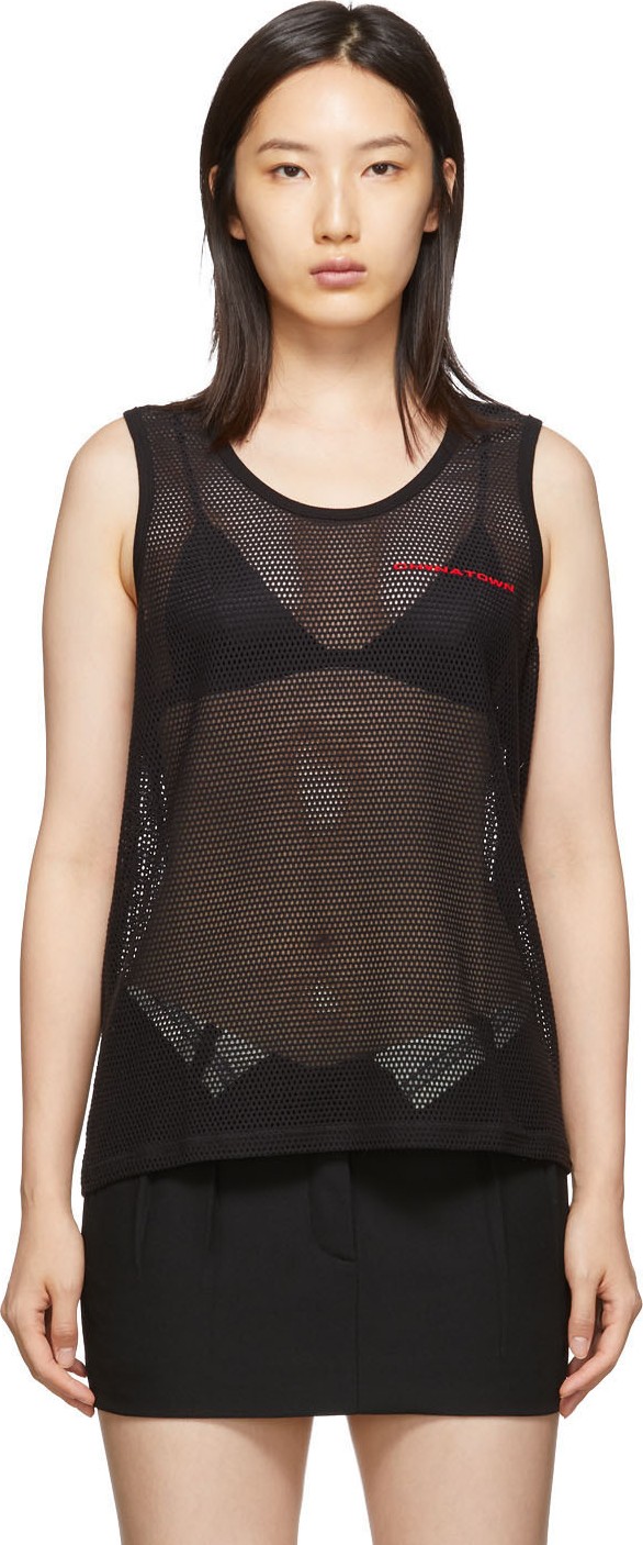 Alexander Wang Black Mesh Chynatown Tank Top