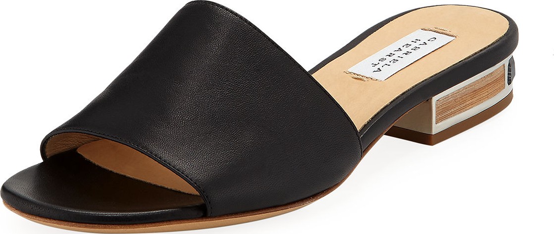 Gabriela Hearst Monica Leather Slide Sandals
