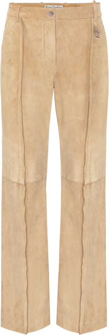 Acne Studios Mid-rise straight suede pants