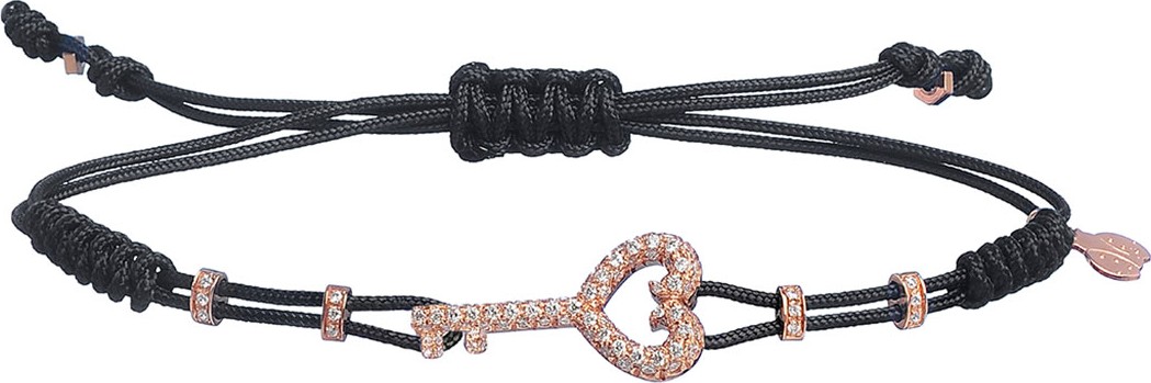 Pippo Perez 18k Rose Gold Diamond Key Pull-Cord Bracelet