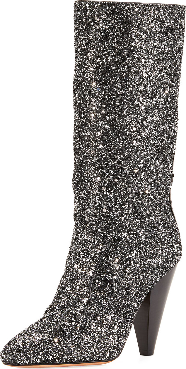Veronica Beard Olivia Rock Glitter Mid-Calf Boots
