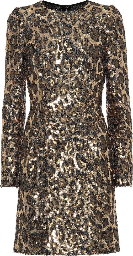 Dolce & Gabbana Sequined leopard minidress