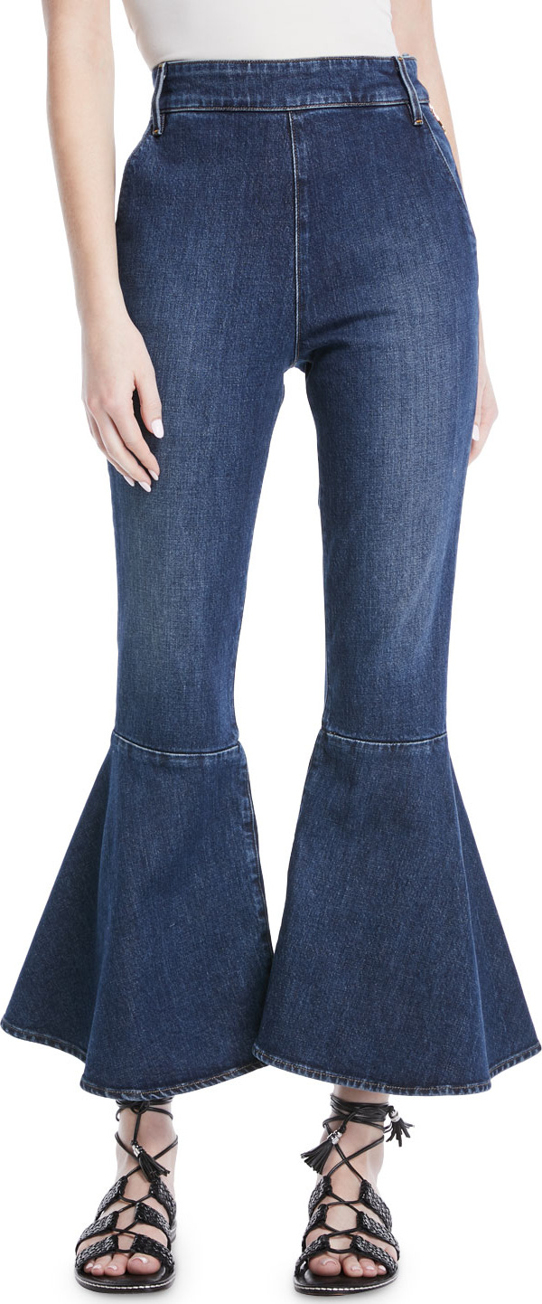 FRAME DENIM High-Waist Cropped Flare-Leg Jeans