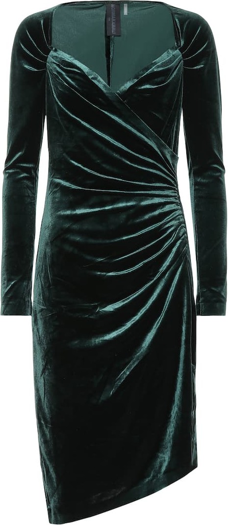 Norma Kamali Asymmetric velvet dress