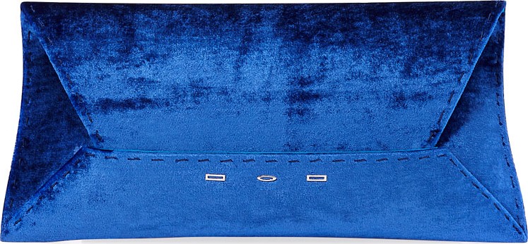 VBH Manila Stretch T Velvet Clutch Bag, Blue