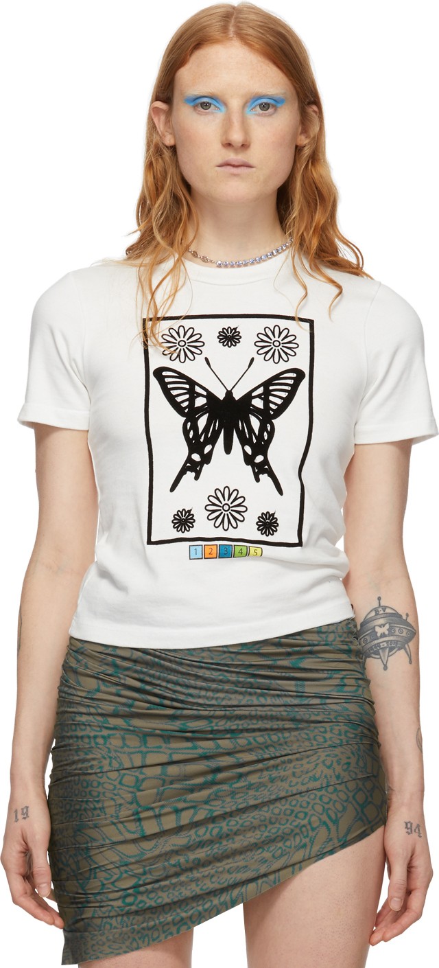 Maisie Wilen White Flocked T-Shirt