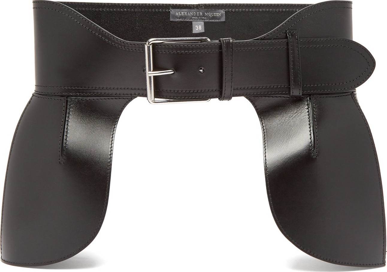 Alexander McQueen Buckled peplum leather belt