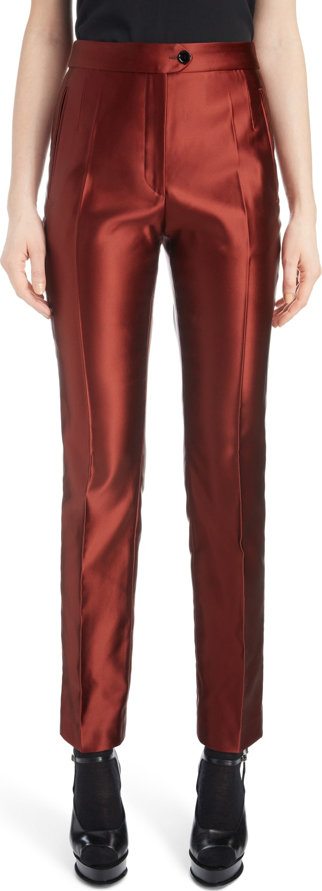 Dries Van Noten Slim Satin Crop Pants