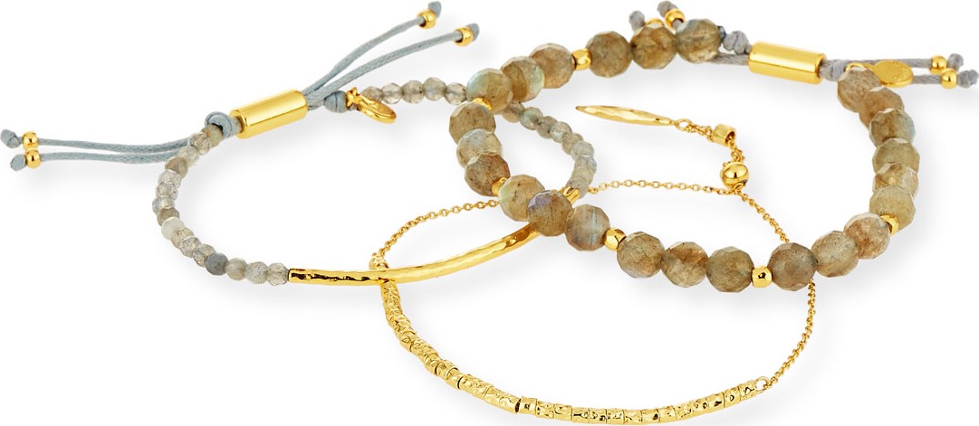 Gorjana Laguna Gray Beaded Bracelets, Set of 3