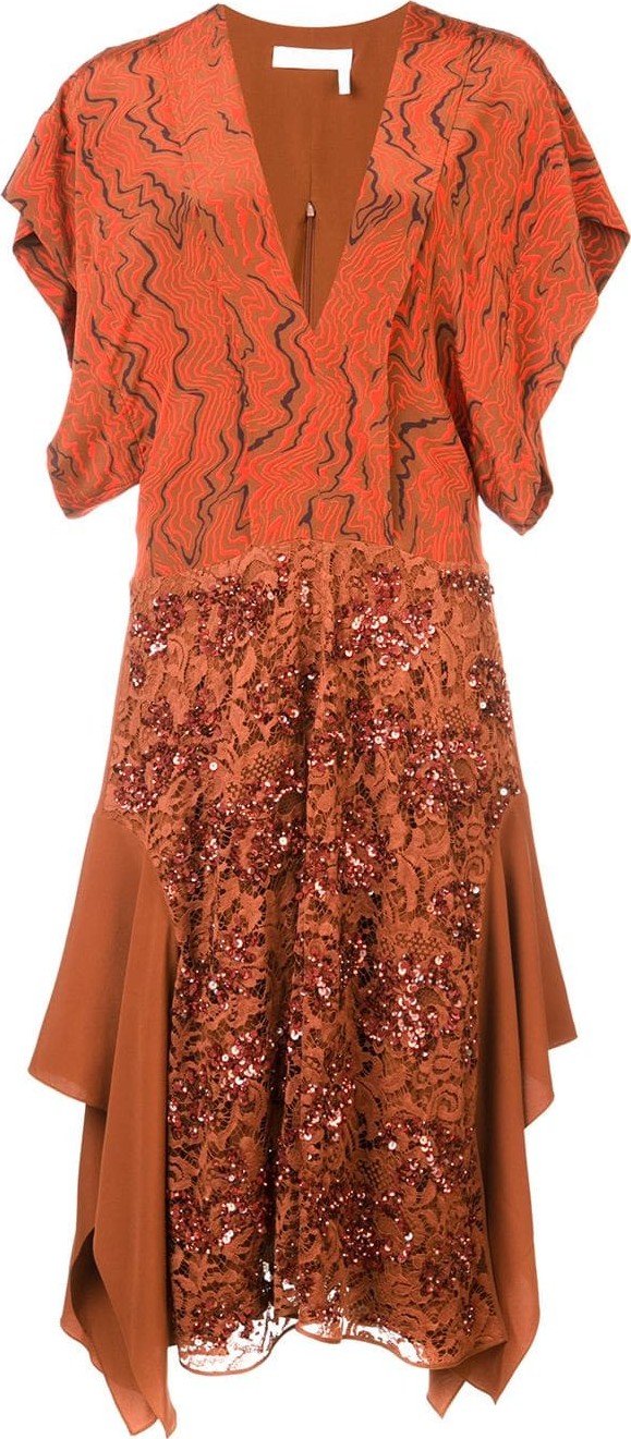 Chloe sequinned lace dress