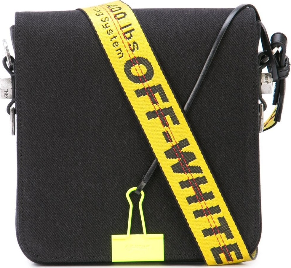 Off White DENIM BINDERCLIP BAG