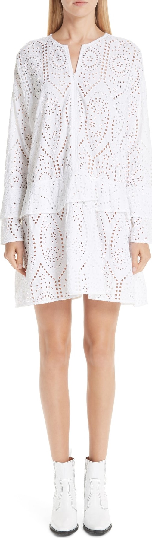 Ganni Falcon Broderie Anglaise Dress