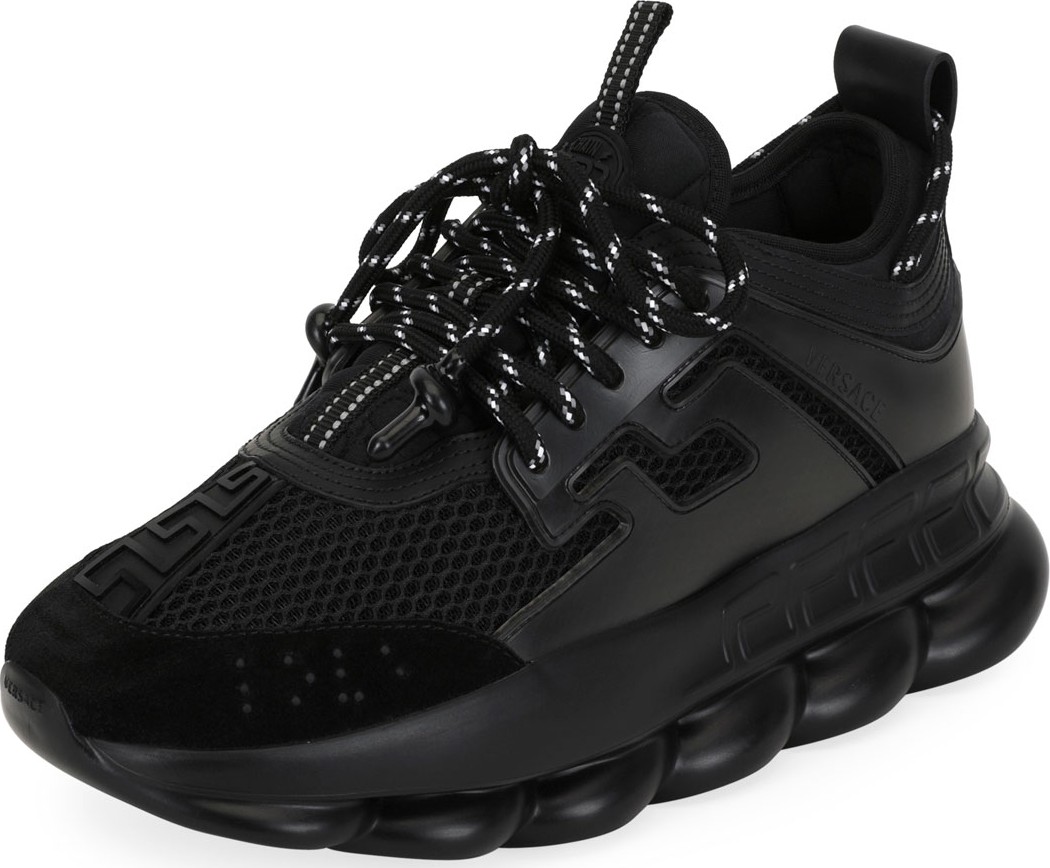 Versace Chain Reaction Mesh Chunky-Heel Sneakers