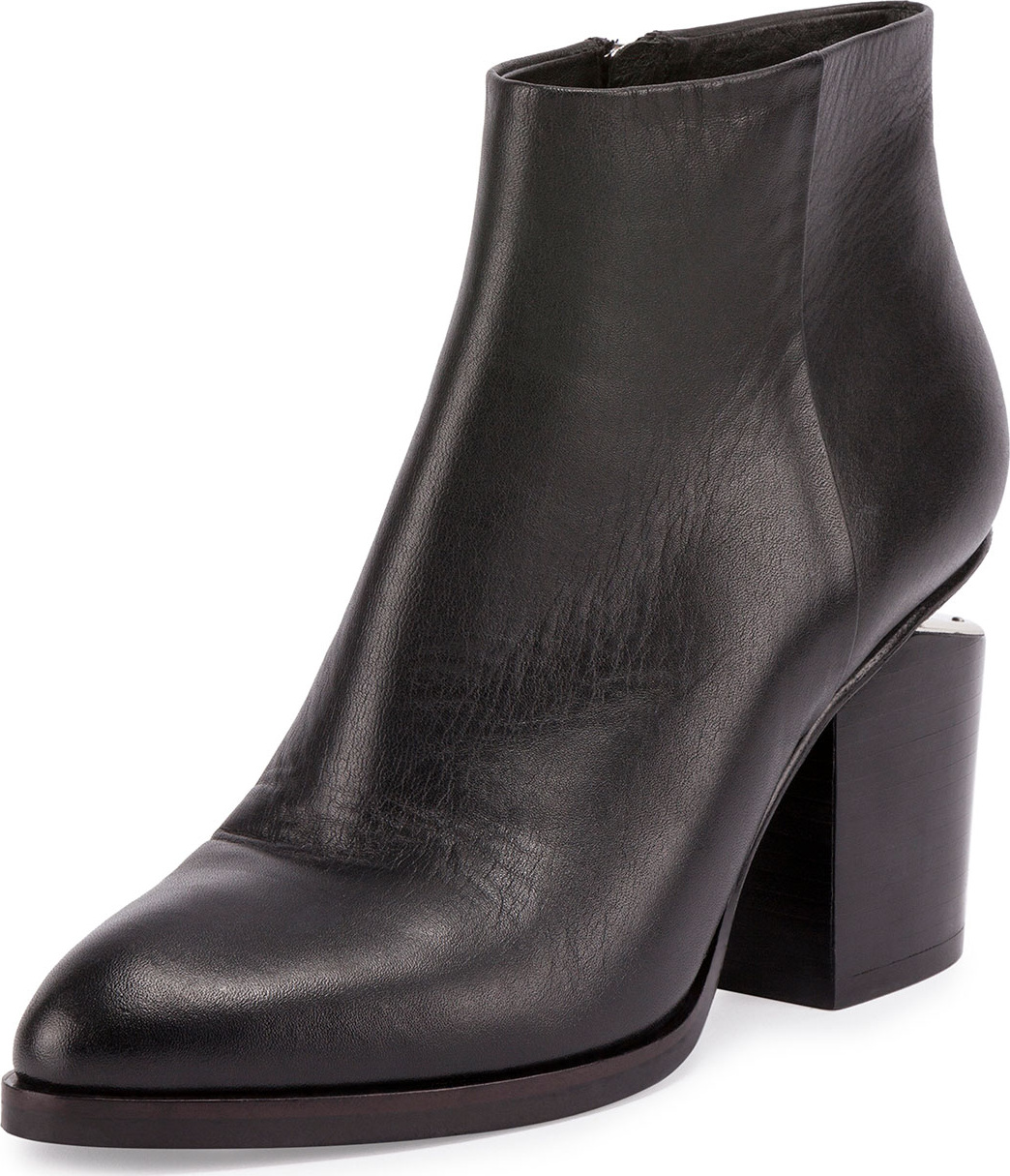 Alexander Wang Gabi Tilt-Heel Leather Boot, Black