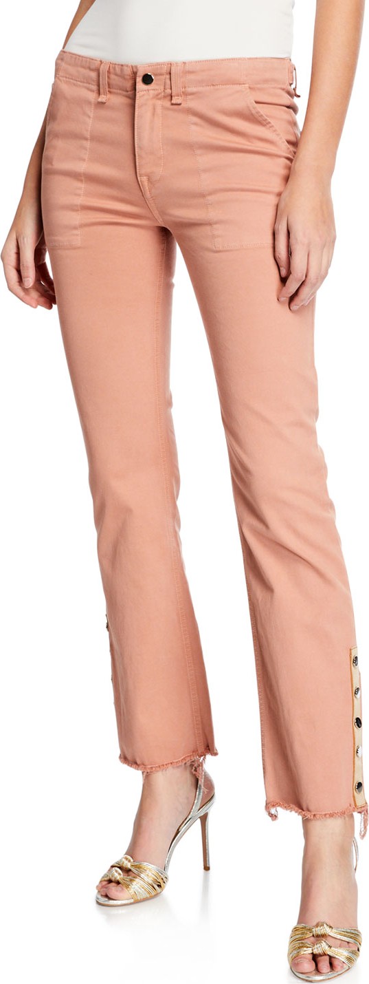 Veronica Beard Gisela Straight-Leg Ankle Pants w/ Side Vents