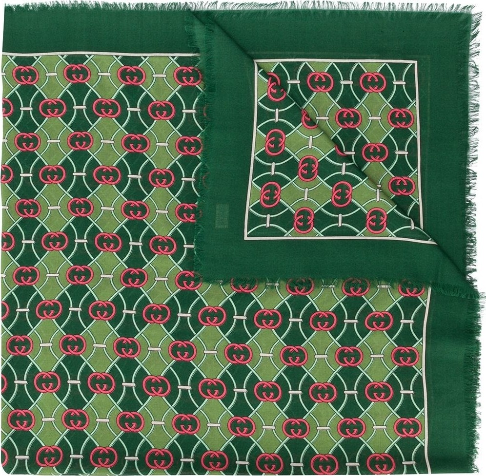 Gucci Green logo scarf