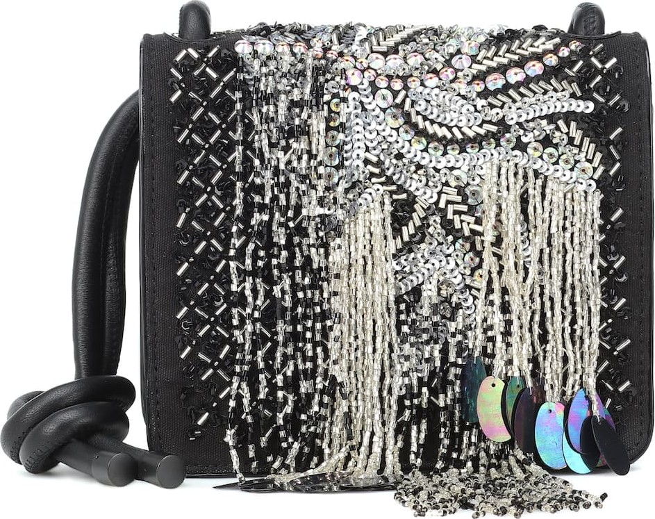 Dries Van Noten Sequined leather shoulder bag Dries Van Noten Sequined leather shoulder bag