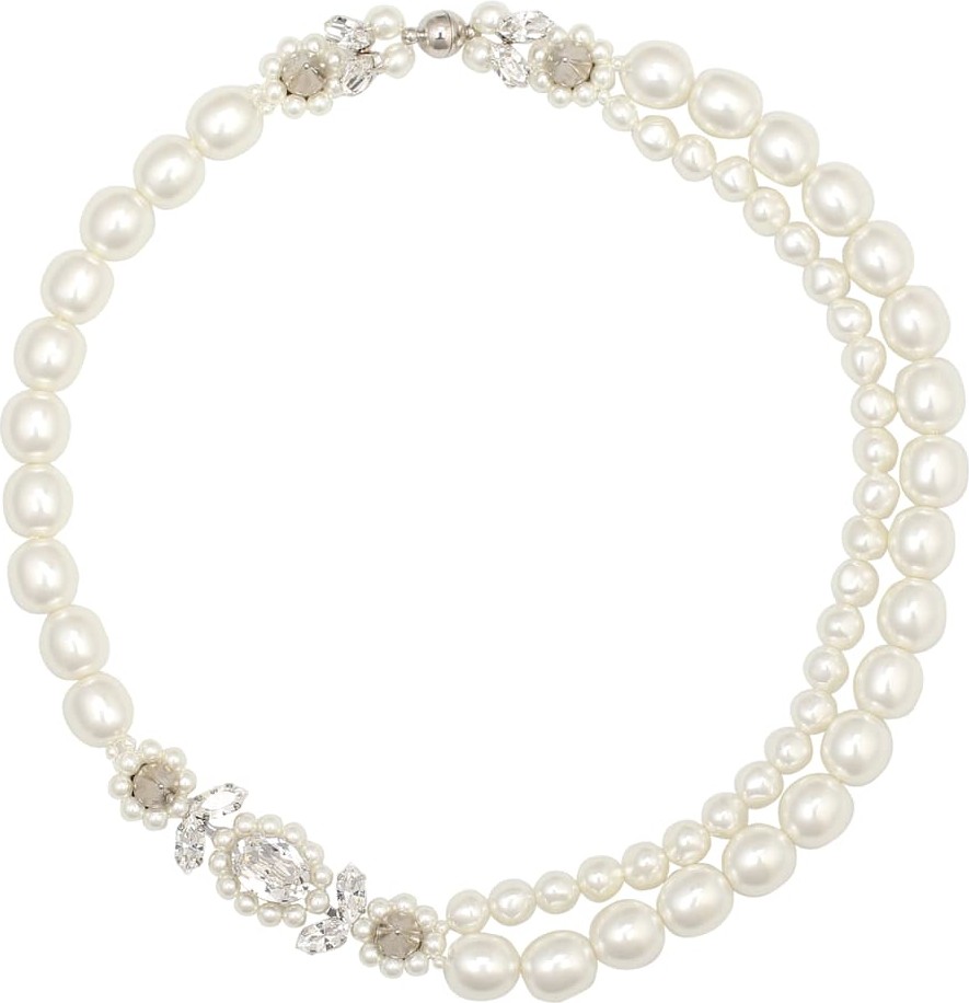 Simone Rocha Crystal and faux-pearl necklace