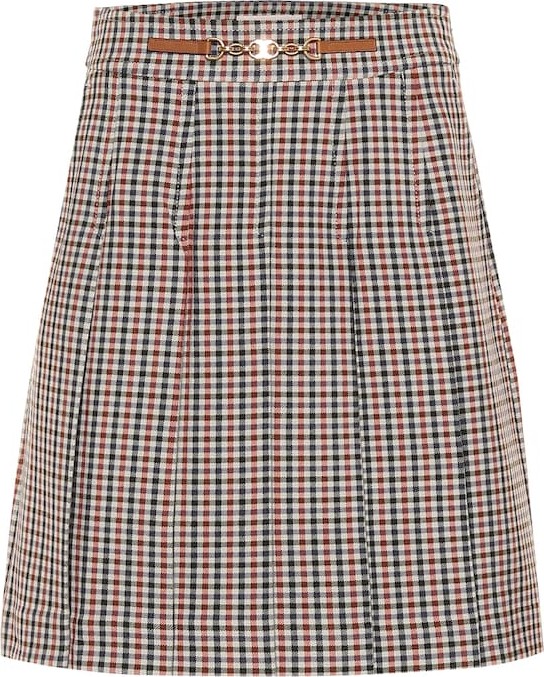 Tory Burch Pleated plaid miniskirt
