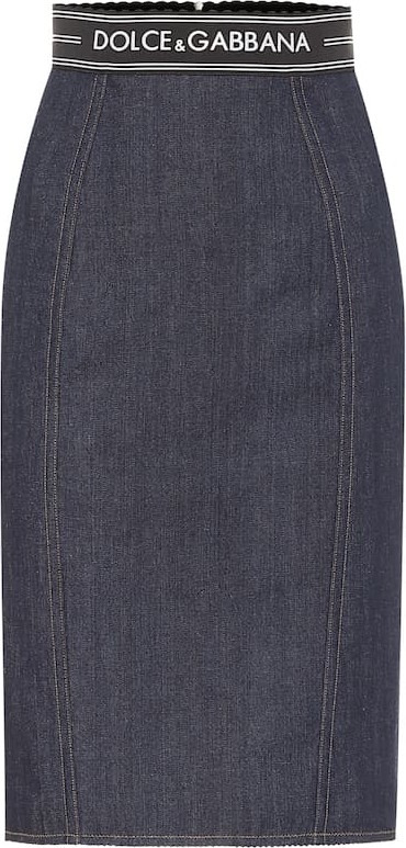 Dolce & Gabbana High-rise denim pencil skirt